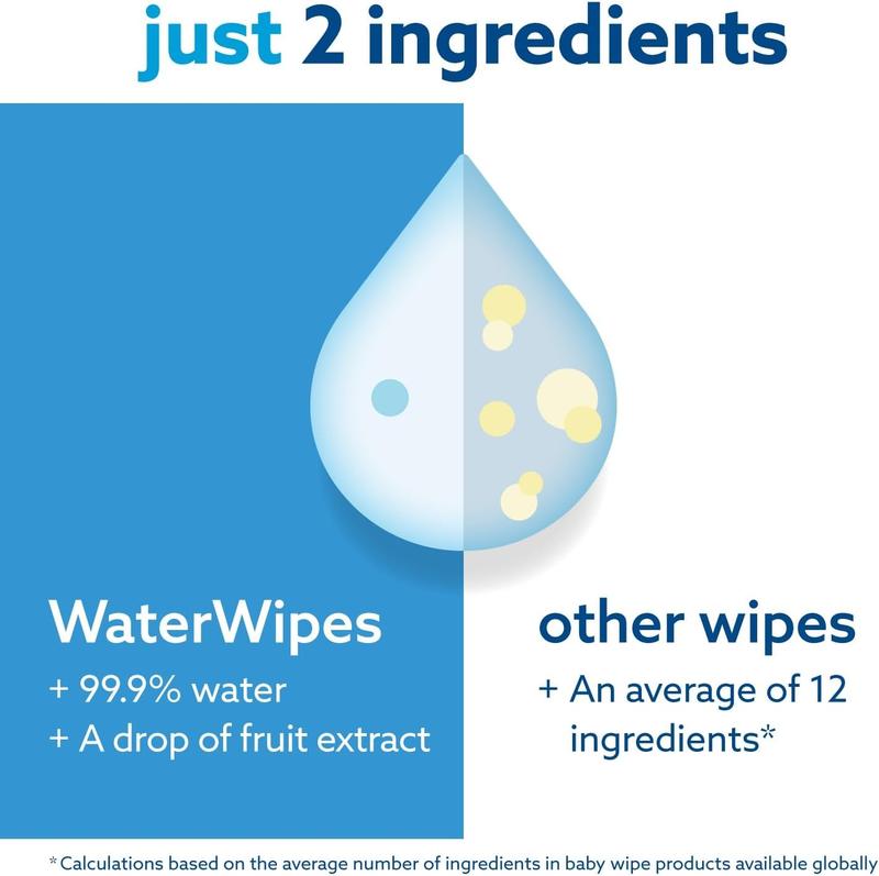WaterWipes Plastic-Free Original Baby Wipes, 240 Count (4 packs), 99.9% Water Based Wipes, Unscented 2