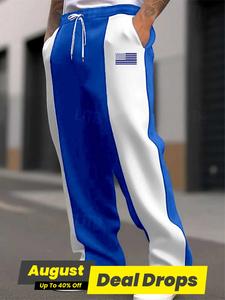 Men's Regular Fit Colorblock Print Sweatpants, Casual Comfy Breathable Jogger Pants for Daily Wear, Men's Trousers for All Seasons