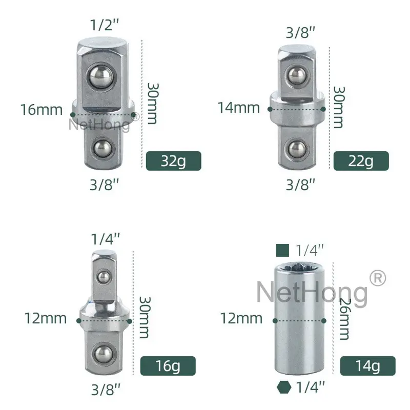 Offset Extension Wrench Set Ratchet Spanner Wrench Extender with Adapter Socket+ 2