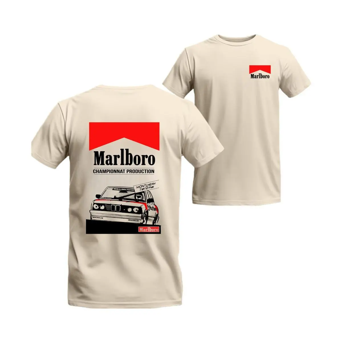Gangster Racing  Marlboro T-Shirt, 2 Sides Graphic Tee, Both Men And Women Tshirt, Streetwear Shirt