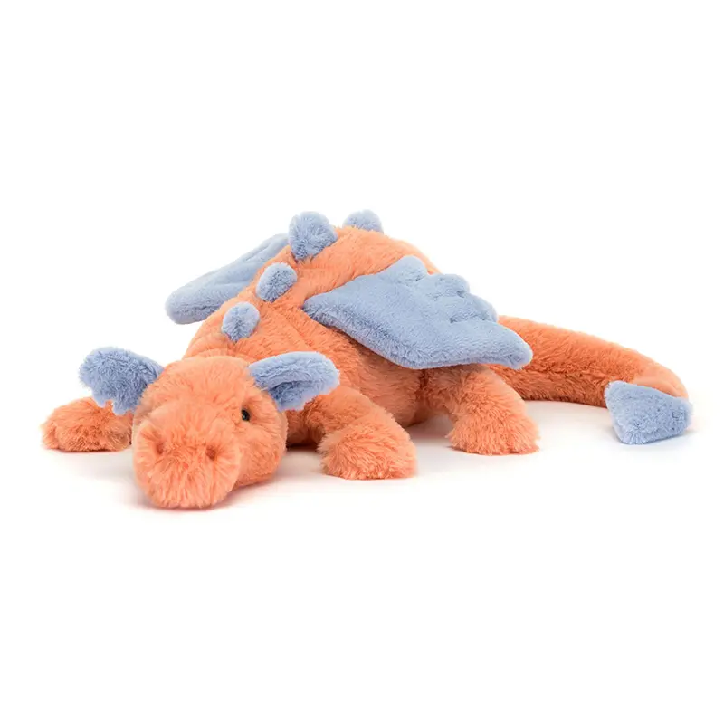 Jellycat Orange Dragon Plush, Soft and Cuddly Dragon for All Ages , Perfect Christmas Gift, Cute Collectible Plush for Teens and Adults, Keychain 4