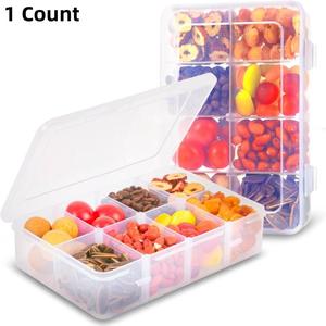 8 Compartment Snack Box Container, 1 Count Adjustable Compartment Reusable Food Fruit Storage Box, Food Storage Container for Home Kitchen Office Outdoor Picnic, Multifunctional Preserving Box