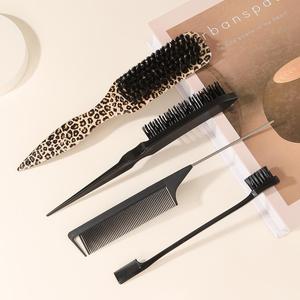 Hair Brush Set, 4 Counts/set Hair Styling Comb & Brush, Professional Heatless Styling & Grooming Tools for Men & Women Hairstyles, Haircare, Birthday Gifts