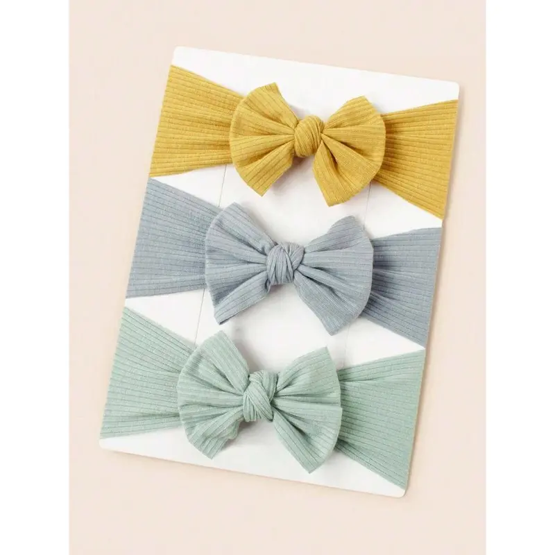 3pcs Baby Bow Hair Bands – Soft & Stylish Accessories for Girls 2