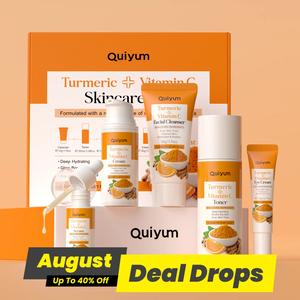 Turmeric Skincare Set (5 Counts/set), Facial Cleanser & Toner & Cream & Eye Cream & Serum, Moisturizing Skin Care Kit for Women & Men