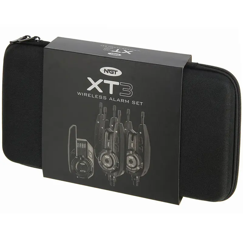 NGT XT3 Wireless 3+1 Bite Alarm Set With Receiver & Case Carp Fishing Alarms 5