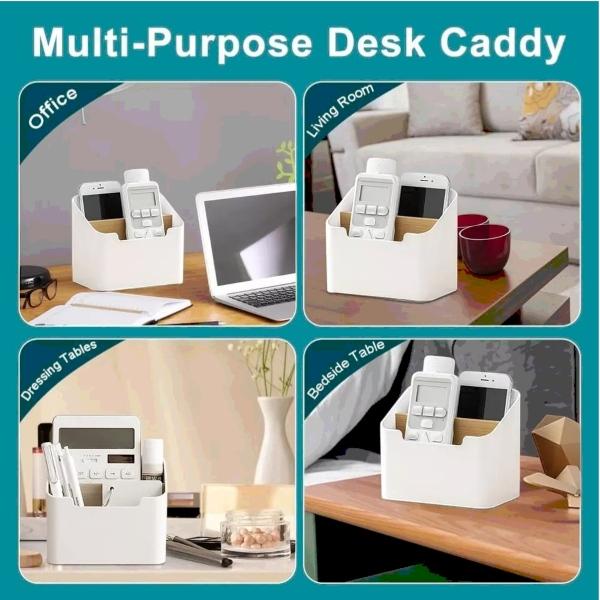 Phone&TV Remote Control Storage Box Desk/Wall Mount Makeup Holder Home Organizer 4