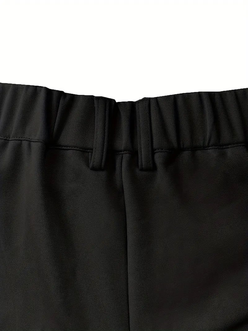 Product Introduction of Men's Slim-Fit Stretch Dress Pants - Navy Blue, Zipper Closure, Straight Leg Design, Polyester Blend, Comfortable & Stylish for Business or Casual Wear, Allseason Trousers | Slimfit Pants | Smooth Texture Pants Menswear Suit 10