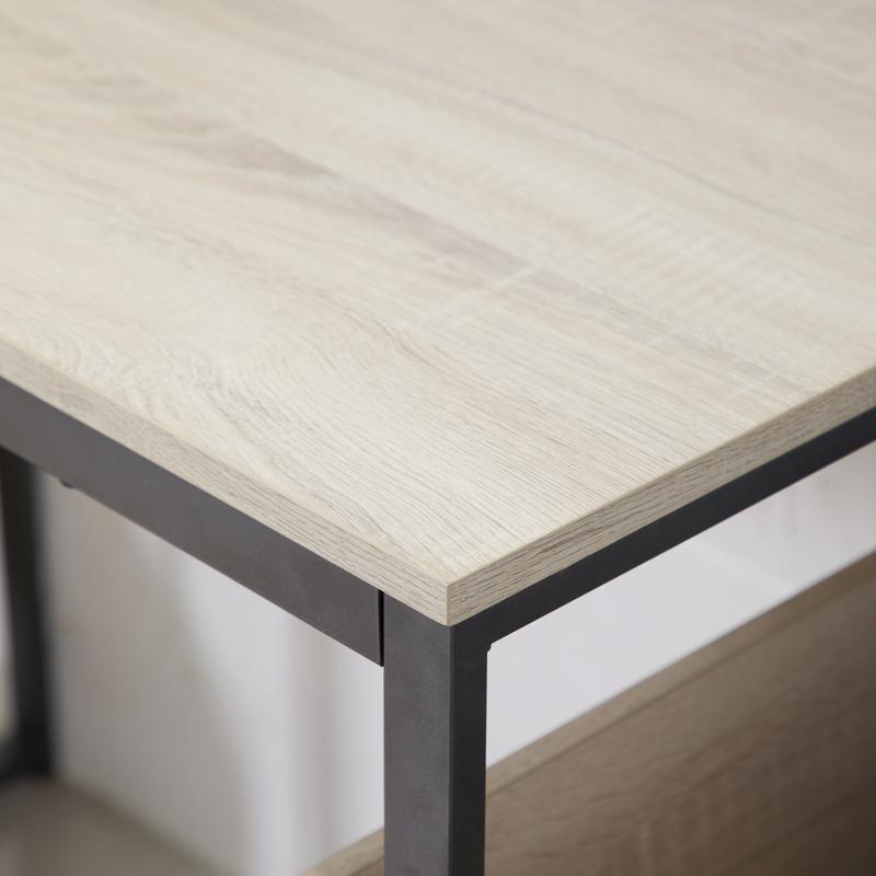 Side Storage Office Desk 91x51 cm in Oak Finished 3
