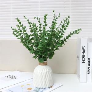 24pcs Greenry Eucalyptus Stems Artificial Leaves for Wedding Home Decor(without vase)