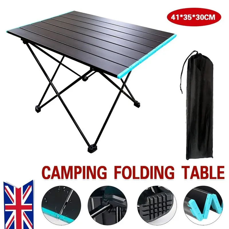 Folding Camping Table Light Weight Portable Aluminium Frame Outdoor Picnic Bag 1