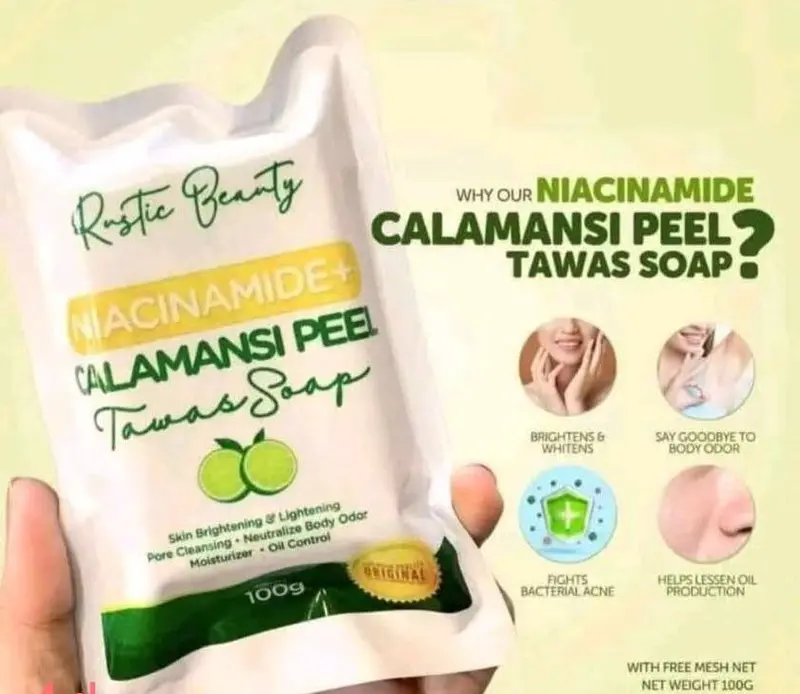 Rustic Beauty Niacinamide Calamansi Peel Tawas Soap 100g 2