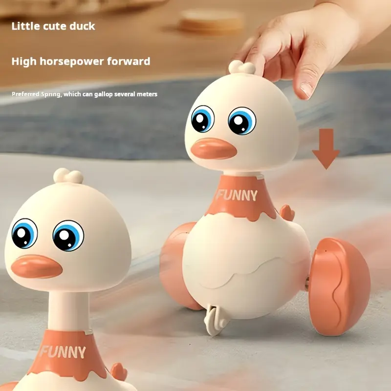 ORACEGRA   One Piece Press-and-Go Little Duck Car Toy with an Animal Theme - Operated Manually without Batteries, Crafted from Multicolored Plastic. A Perfect Gift for Christmas and Birthdays. 1