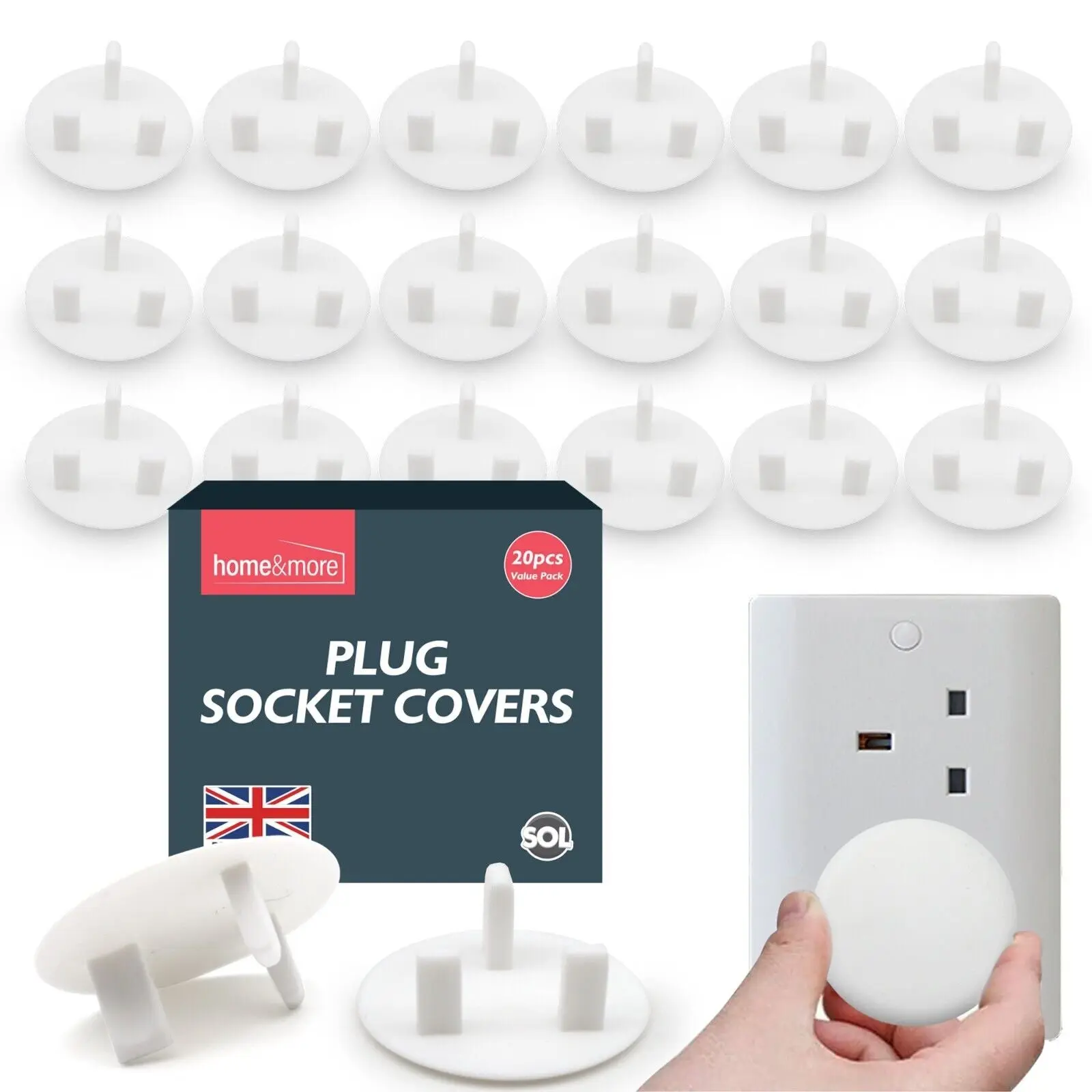 20-40 Plug Socket Covers | Child Baby Electrical Mains Power Safety Protector UK