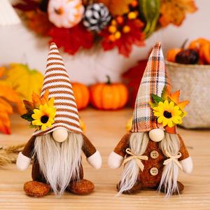 Gnome Doll Decoration, 2 Counts/set Cute Autumn Themed Gnome Doll Ornament, Harvest Festival Decorations for Home School Car Office, Home Decor, Cute Homeware