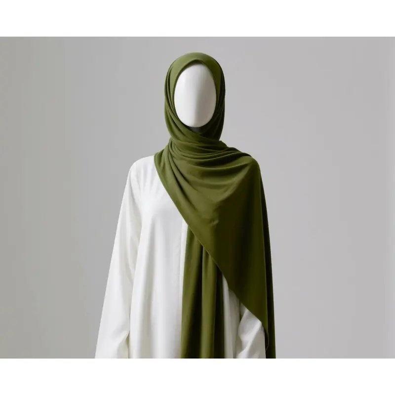 Yaqeen Jersey Hijab – Subtle Shine & Perfect Length 4