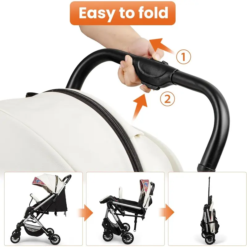Lightweight Foldable Travel Baby Stroller, Compact Baby Pushchair Portable, Baby Pram Portable for Infant and Toddler 4