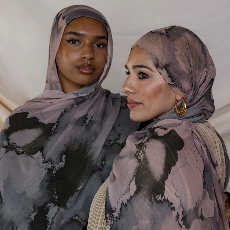 Watercolor Stone Hijab - Vela Luxury Modal Scarf, Ultra Soft & Lightweight, Premium Double-Sided Hijab for All-Day Comfort, Breathable & Elegant, Modest Fashion Essential, Trendy & Stylish Headscarf for Work, Casual Wear & Special Occasions, Affordable 0