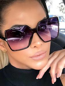Casual Cool Large-frame Rectangular Gradient Stylish Decorative Eyeglasses, Sleek Rectangular Sunglasses, Perfect for Stylish Men and Women Suitable for Summer Travel and Photography