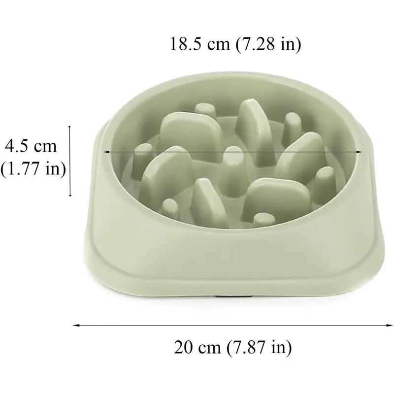 Slow Feeder Dog Bowl Green Maze Design Prevents Choking & Overeating Non-Slip Base 18x18x4.5cm for Small to Medium Dogs 2