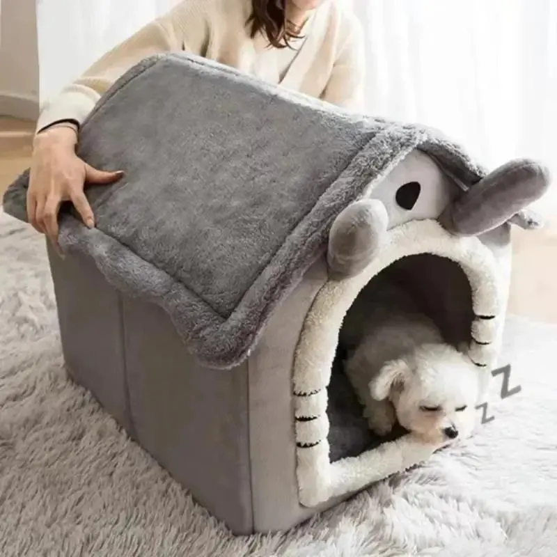 All Seasons Warm Washable Cat Dog House Indoor Soft Removable Cushion Pet Bed Kennel for Small Medium Pets Durable Pet Supplies 0