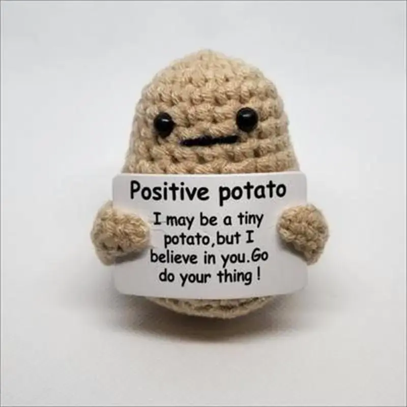 Funny Positive Potato Toy - Cute Crochet Knitting Doll for Home Decor