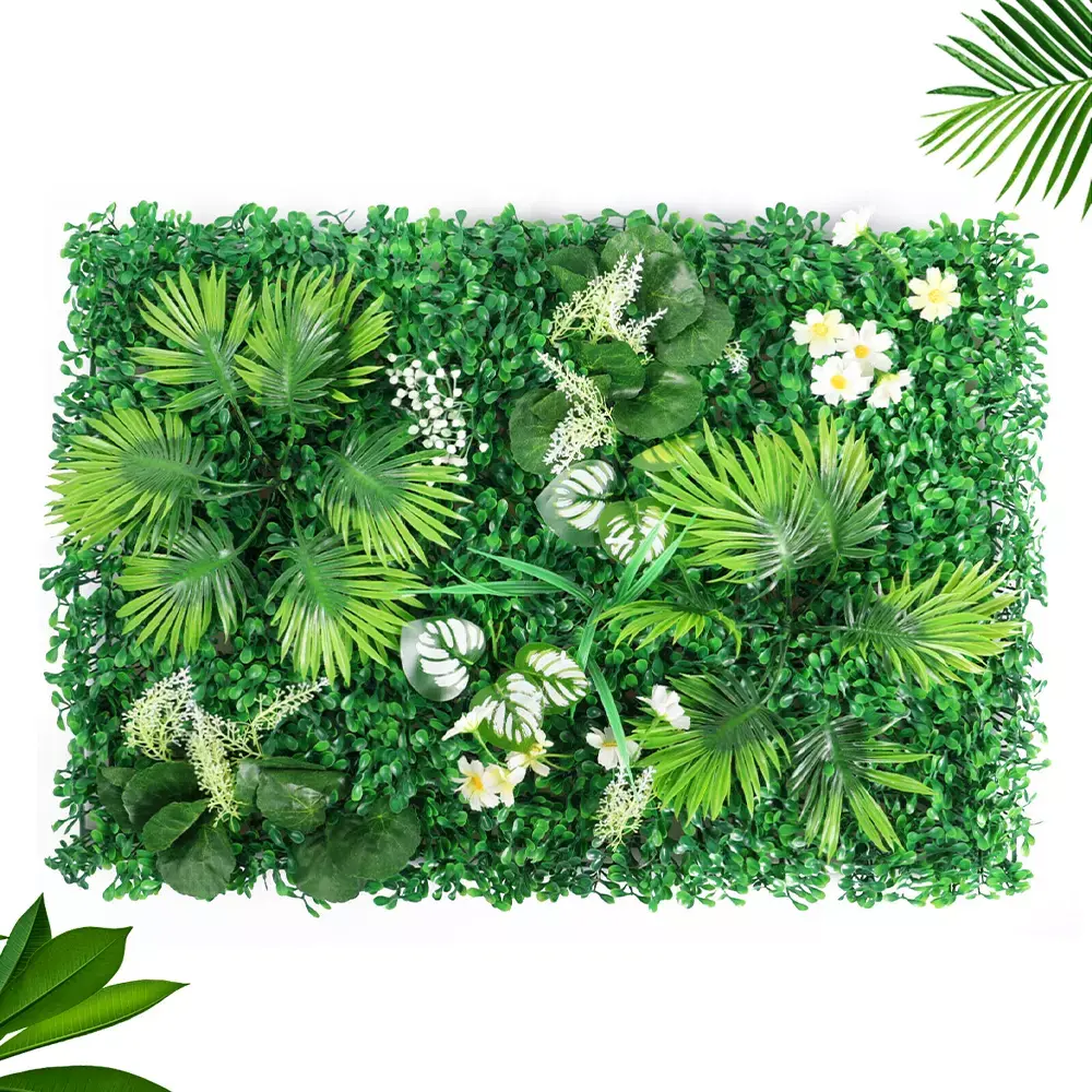60x40cm Artificial Plant Wall Mat Fence Greenery Panel Decor Foliage Hedge Grass