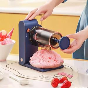 USB Rechargeable Ice Crusher, Ice Shaver with 2 Reusable Ice Molds, Household Ice Shaver for Home Kitchen Camping