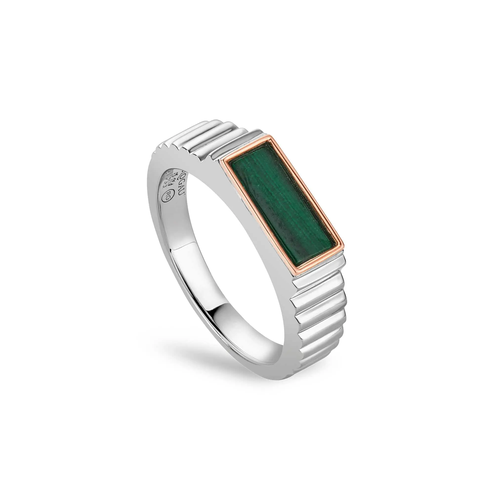 Reflections of Padarn Silver and Malachite Signet Ring