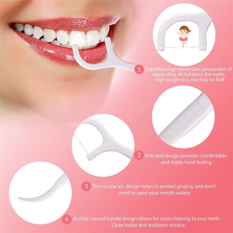 Dental Floss Sticks -300pcs Floss Picks, Floss Sticks Dental, Toothpicks, Teeth Cleaning, Thin Floss, to Protect The Gap Does Not Grow Oral Comfort 2