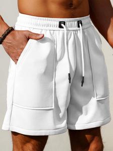 Men's Solid Color Zipper Pocket Cargo Shorts, Loose Casual Breathable Shorts for Summer, Fashion Men's Bottoms for Daily Wear