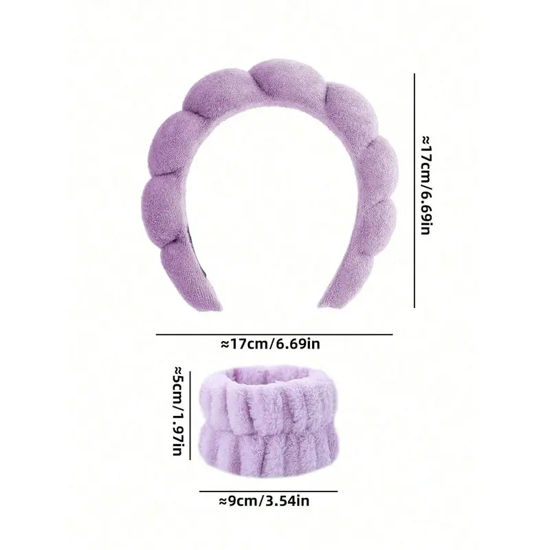 1pc/2pcs/3pcs Different Colors Pink Blue Black Purple Face Wash Headband Set (Headband*1 + Towel*2) / (Wristband*2) Shower Headband & Wristband Set For Makeup, Washing Face Shower Headband & Wristband Set For Makeup, Washing Face Valentine DAY, Valentines 2