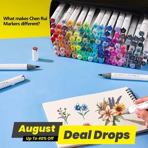 Double Tips Alcohol Markers Set, 1 Set Art Markers, Art Set Drawing Markers Pen, Art Supplies Kit for Adult Coloring Painting, Sketching, Dual Tip Marker, Watercolor Brush Pen