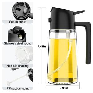 2-in-1 Oil Spray Bottle Refillable Plastic BBQ Cooking Olive Oil Dispenser for Air Fryer Kitchen Baking Fine Mist Spray UK