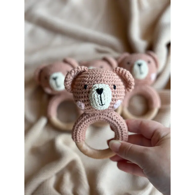 Knitted Animal Baby Rattle 3