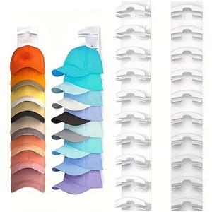Hat Organizer for Baseball Caps, Hat Rack for Wall with Strong Adhesive, Hat Hanger Holder Display for Door Closet, Cap Organizer Storage, Hangable