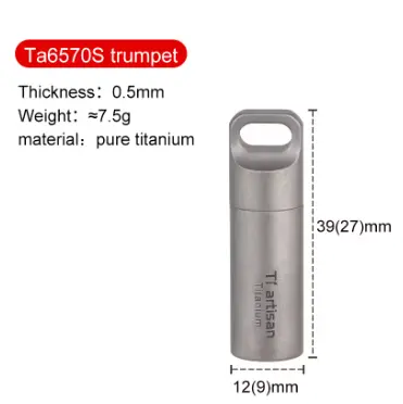 Tiartisan Titanium Mini EDC Tools Portable Sealed Medicine Bottle Home Outdoor Pill Box Waterproof Titanium Pill container 7
