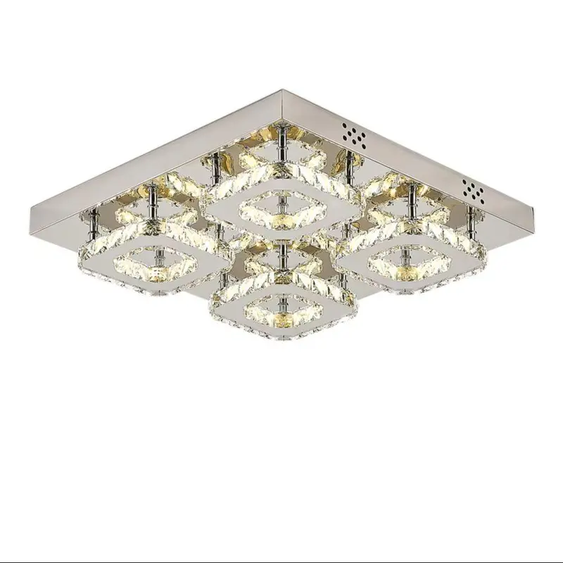 48W LED Crystal Ceiling Light | Dimmable Pendant Chandelier with Remote | Modern Luxury for Any Room 4