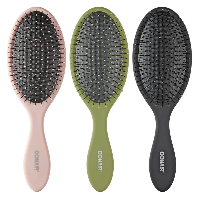 Conair Detangling Hair Brush 3PK – For Wet & Dry Hair  Ideal for All Hair Types (Blue, Pink, Gray) 7