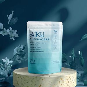 Aiku Sleepscape Sleep Capsules - Ashwagandha, Reishi, Valerian Root, Lemon Balm, Valerian & Passion Flower for Stress Relief & Better Sleep, 1000mg - 45-Day Supply, Healthcare, Vegan Sleep Supplement