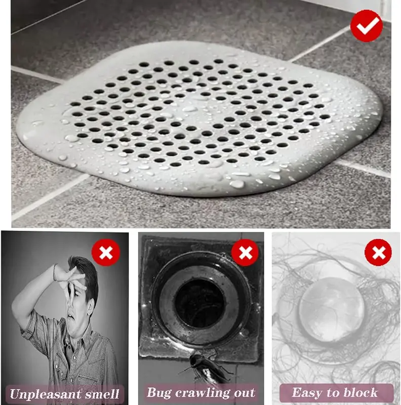 2 Pcs Silicone Drain Protector with Sucker, Sink Strainer Protector, Shower Drain Covers Hair Catcher, Strainer Plug Trap Filter for Bathroom, Bathtub, Kitchen 5