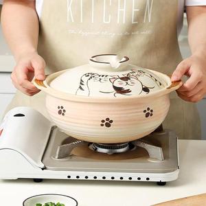 Japanese Colorful Ceramic Set – High-Temperature Non-Crack Design for Gas Stove, Ideal for Soup Stews and Rice Dishes, Vintage Clay Cooking Pot