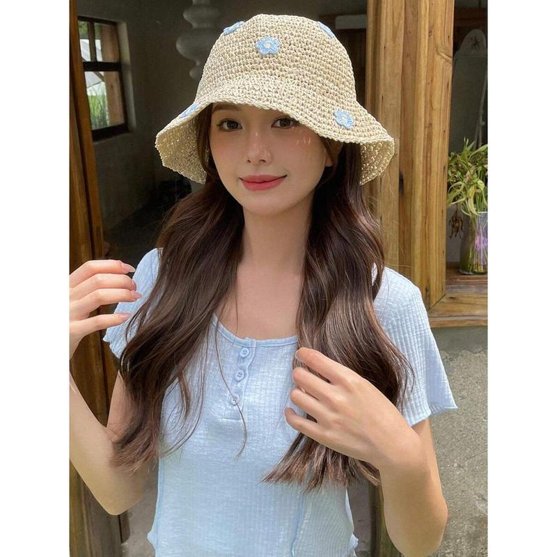 DAZY Women Flower Decor Fashion Straw Hat 0