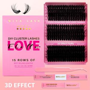 Cluster Lash Kit, 1 Box Mixed Length & Styles Natural Look Eyelash Extensions, Self Grafting Curl Eyelashes, Hybrid Lash Set, False Eyelashes, Individual Eyelashes Cosmetic, Diy Dramatic Lashes, High Quality Eyelashes, Curly Lashes