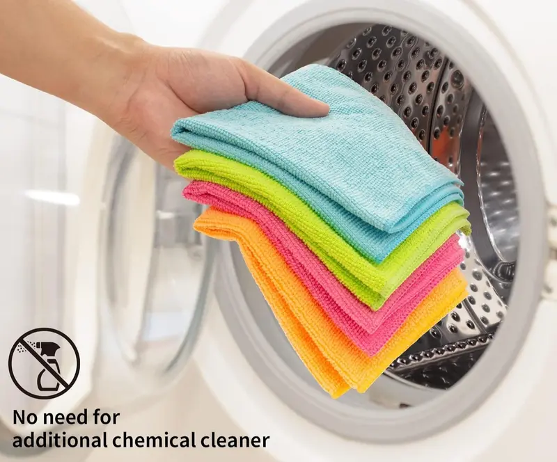 Microfiber Cleaning Cloth - Super Absorbent Lint Free Microfibre Cloths Cleaning for Home, Kitchen, Surface, Mirrors, Bathrooms, Motorbike, Car 5