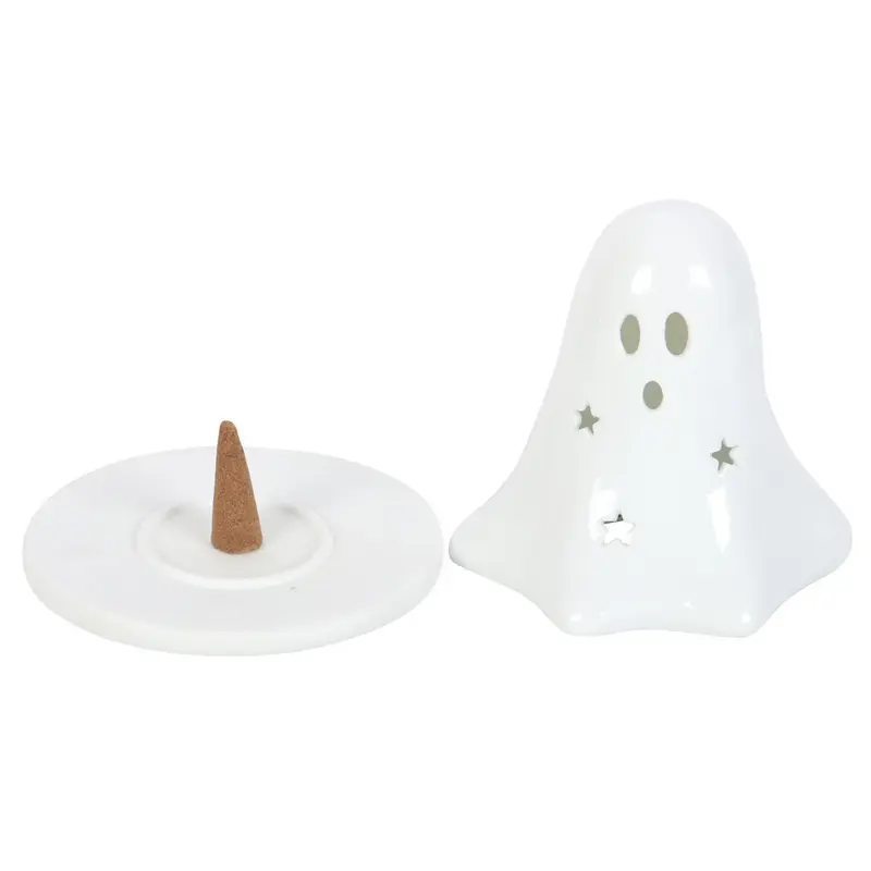 Gothic Gifts Ghost Tealight and Incense Cone Holder Ceramic Decor 3