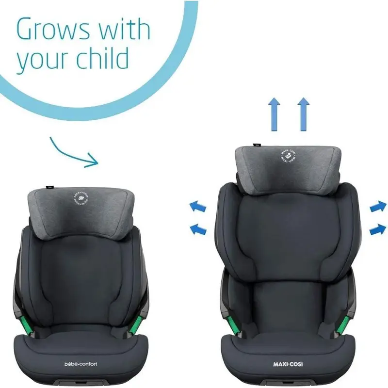 Kore i-Size High Back Booster Seat, 3.5 - 12 years, 100 - 150 cm, ISOFIX Car Seat, Adjustable Height/Width, Side Protection System Plus, Quick & Easy Buckle Up, Authentic Graphite 2