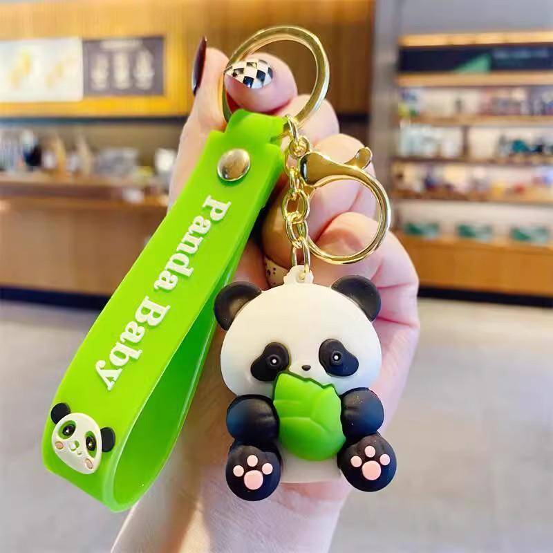 Product Introduction of 1PC Cartoon Panda Keychain – Soft Rubber Animal Pendant for Bags, Keys & Gifts 5