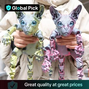 3D Cat Decorative Statue, 1 Count Colorful 3D Printed Cat Model, Flexible Cat Statue, Cat Figurine, Garden & Bedroom Decor, Perfect Birthday Gift, Holiday Party Gift, Home Decor, Ornaments Decoration, Collectible Room Decor