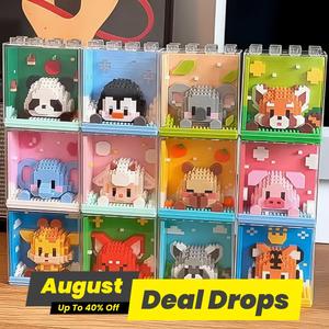 Cute Animal Design Micro Model Building Block, 1 Box Mini Pets Block Figures Stem Building Blocks with Display Box, City Cartoon Animal Diamond Bricks Toy, Gift for Her, Men's Gift, Miniature Set, Building Blocks Set, Creative Building Block, Building Kit